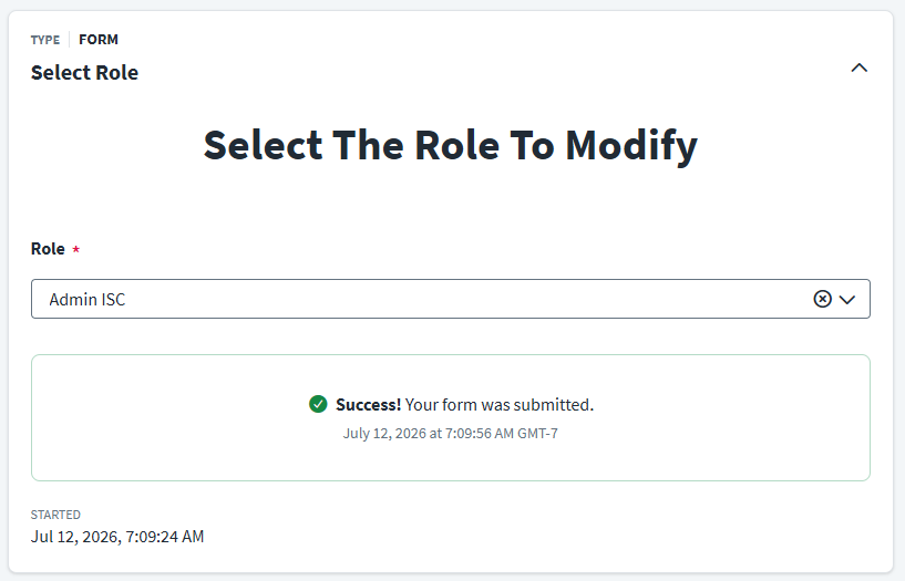 Select Role Form