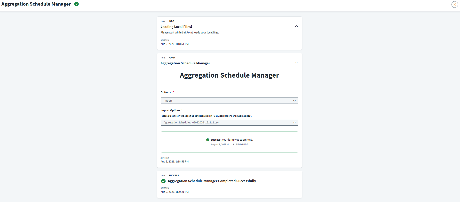 Import Form Execution