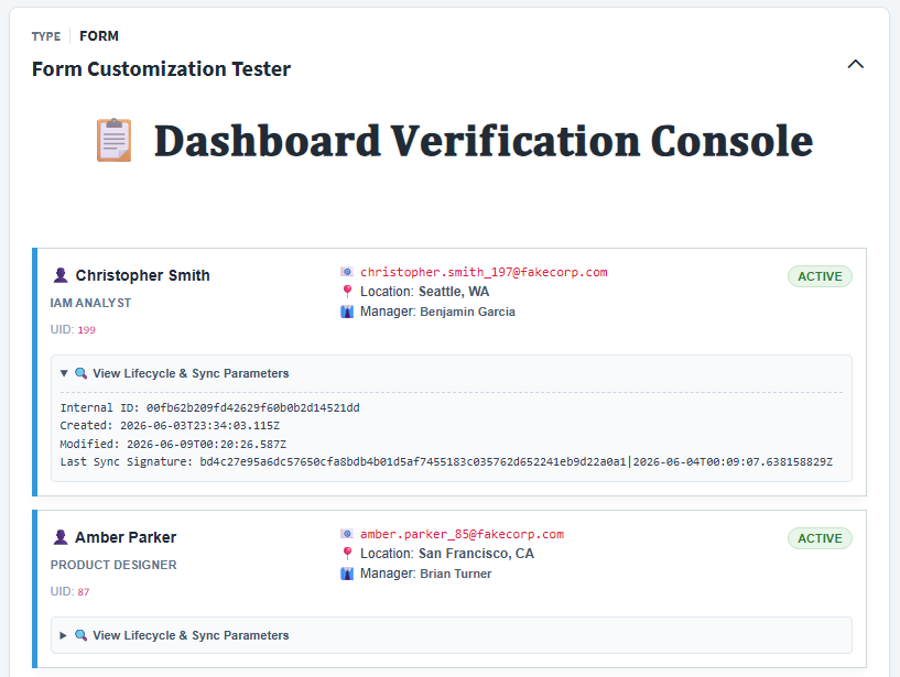 Form Customization Loop Output