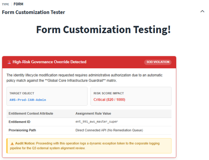 Core Identity Context Card UI