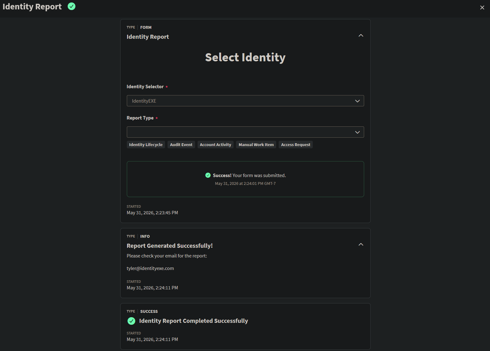 Interactive Form selection fields mockup