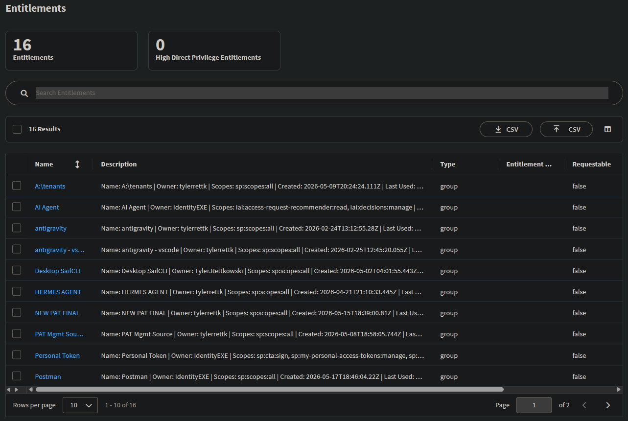 Virtual Entitlement representation in SailPoint ISC