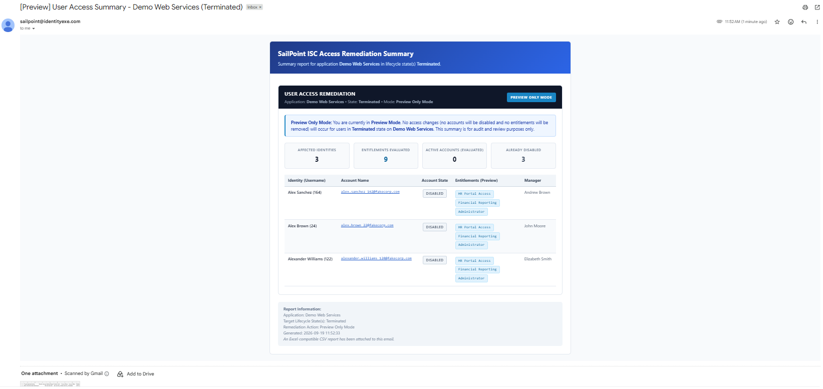 Email Notification - Preview Mode