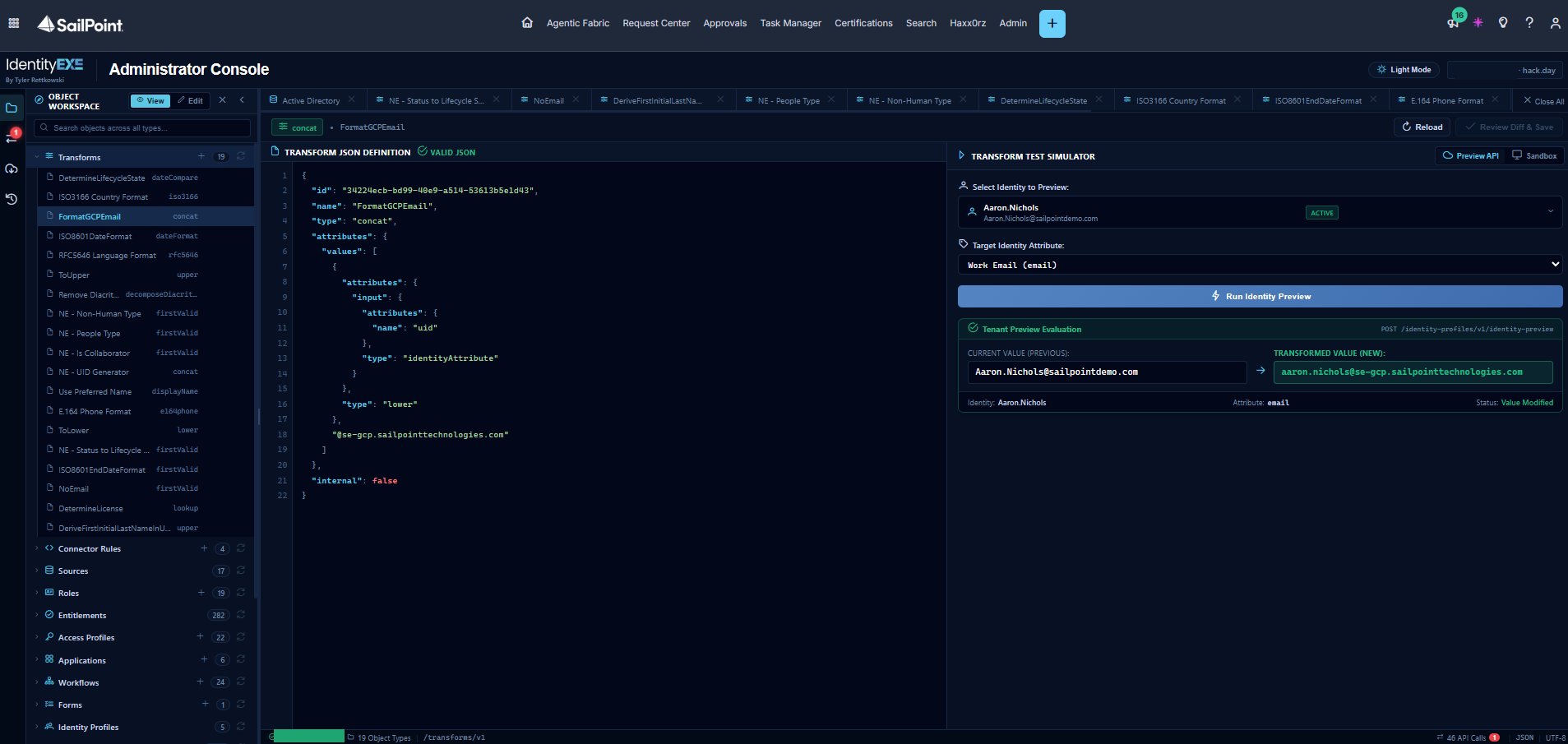 Transform Studio and Live Identity Preview