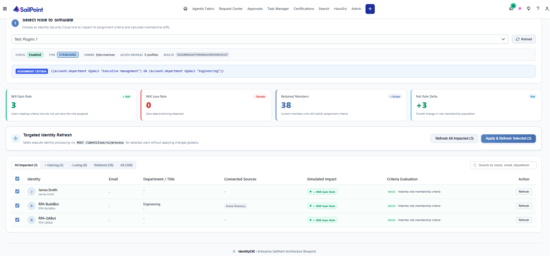 Previewing Impacted Identities